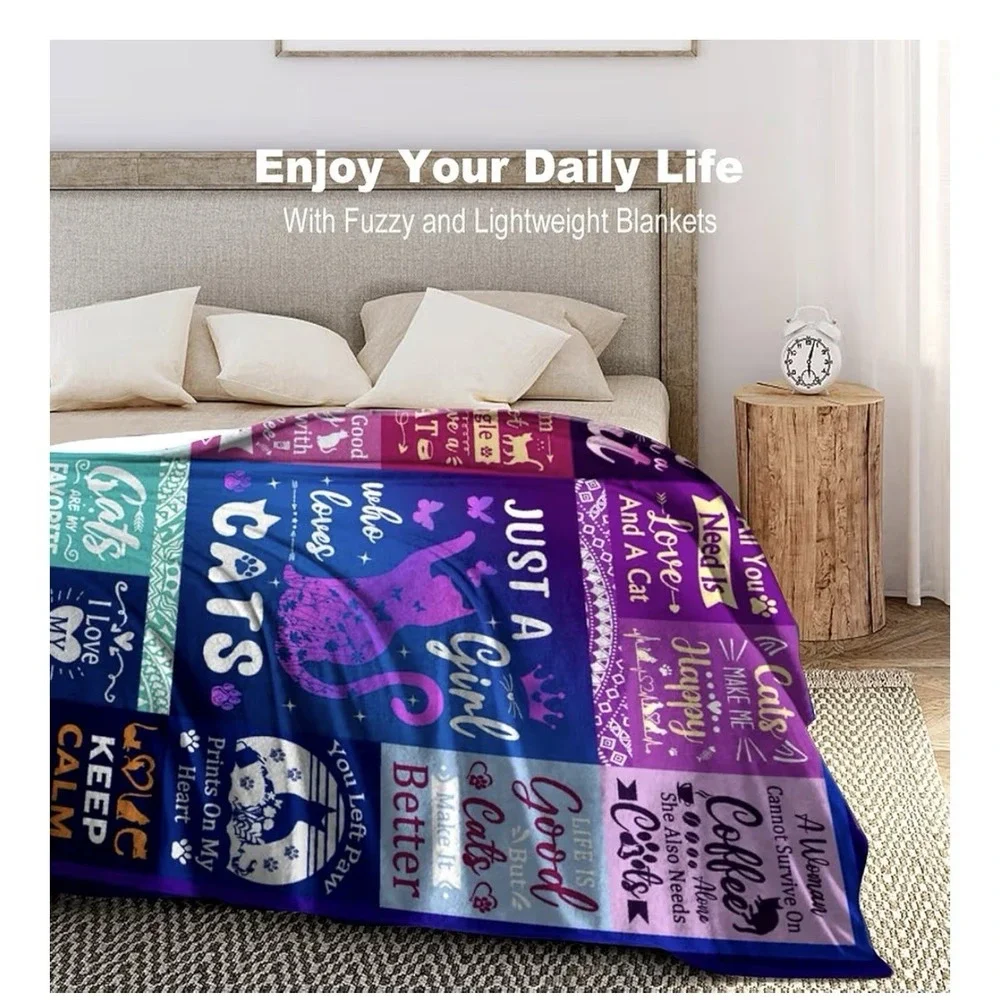 Cute Cat Blankets For Cat Lovers ,3D Prind Pet Kitten Blankets And Throws 50x40